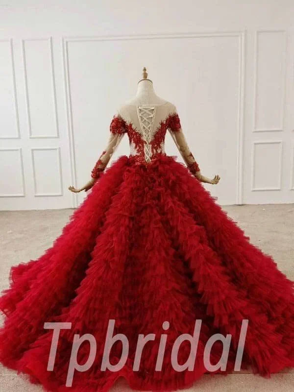 red princess ball gown 695-002
