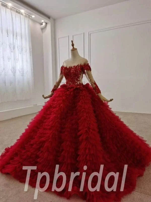red princess ball gown 695-003