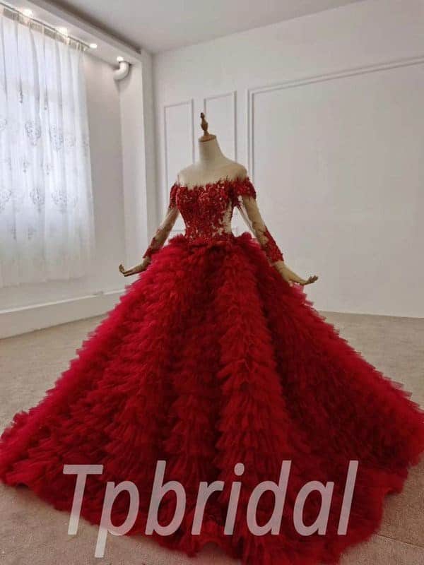 Amazon.com: Flower Girls Lace Dress for Kids Princess Pageant Wedding  Birdesmaid Party Formal Long Maxi Gown Toddler Little Big Girl Communion  Birthday Bowknot Sequins Puffy Tulle Dresses Dark Red 5-6 Years :