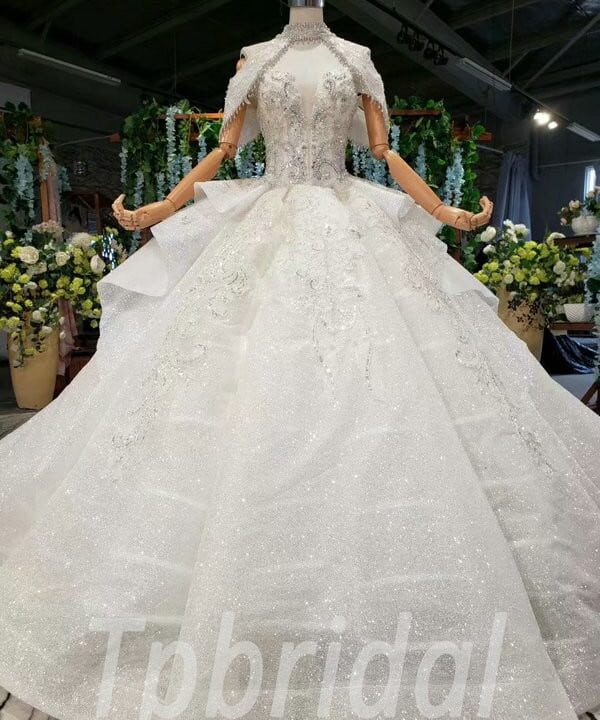 sparkly ball gown wedding dress 705-009