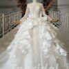 white long sleeve wedding dress 702-006