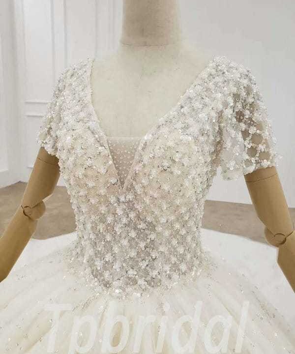 beaded ball gown wedding dress 716-001