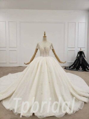 beaded ball gown wedding dress 716-006