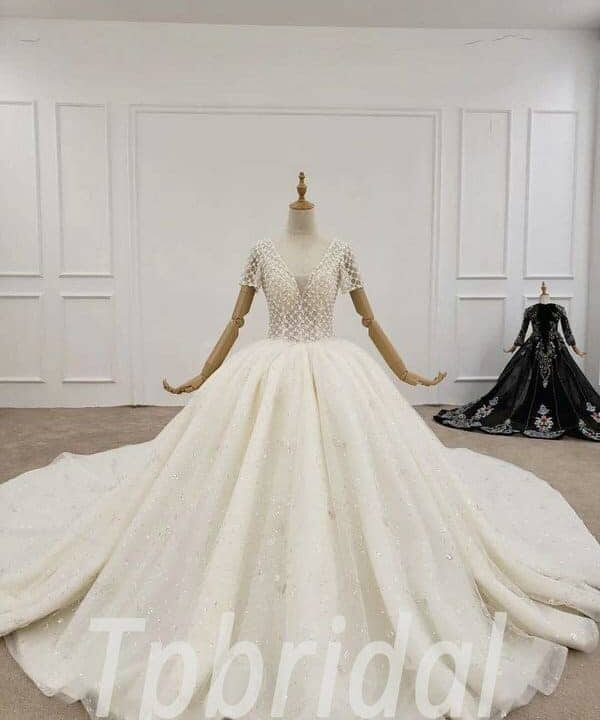 beaded ball gown wedding dress 716-006