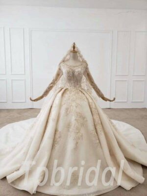 long sleeve wedding gown 720005
