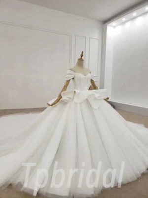 simple ball gown wedding dress 714-001
