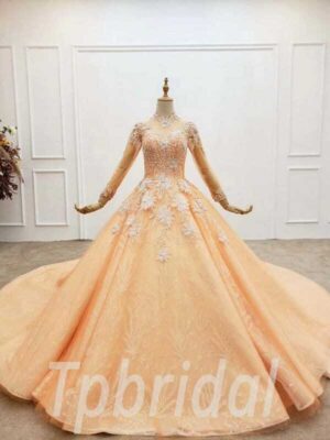 orange prom dress 743-004