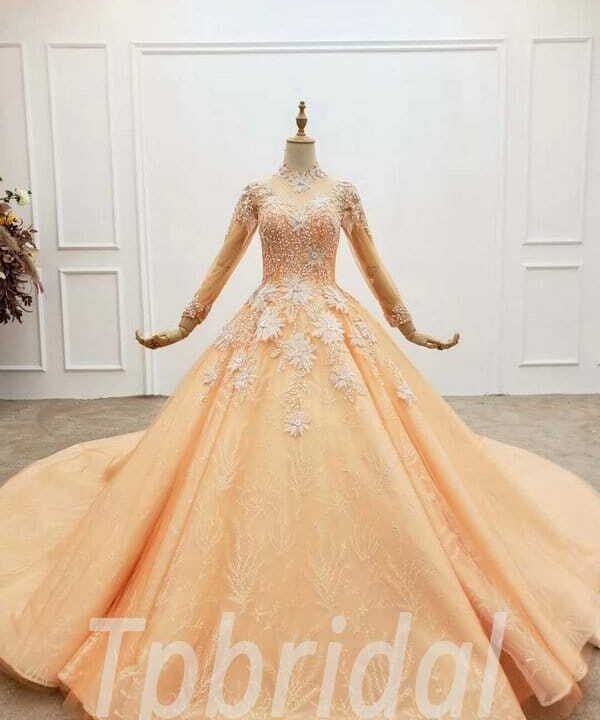 orange prom dress 743-004
