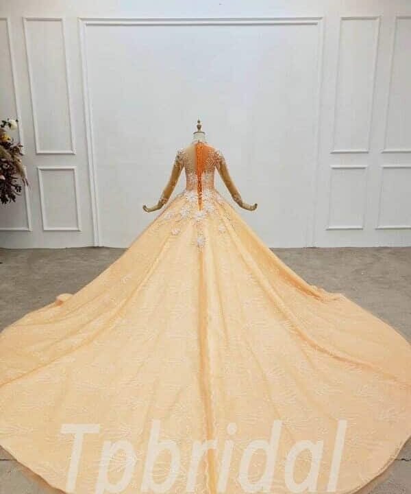 orange prom dress 744-006
