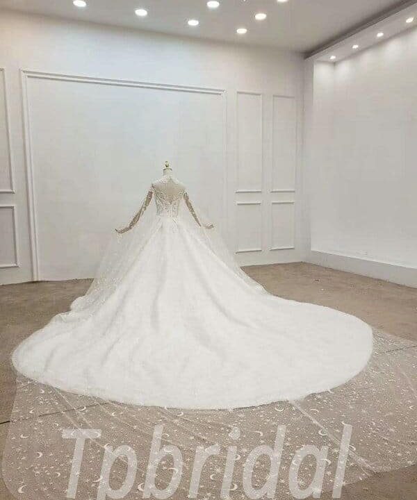white a line wedding dress 756-009