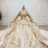 gold beaded wedding dress 769-005