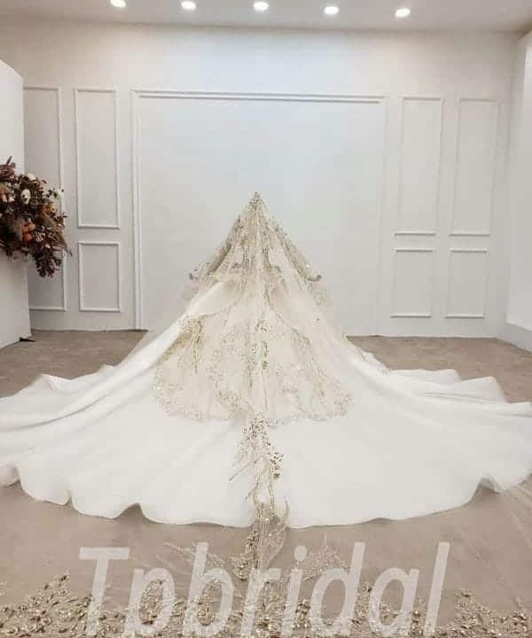 gold beaded wedding dress 769-009