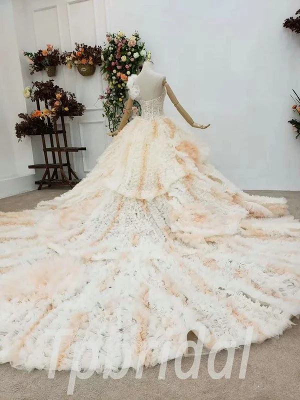 one shoulder ball gown 768-008