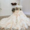 orange and white wedding dress 766-008