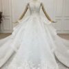 white beaded wedding dress 767-007