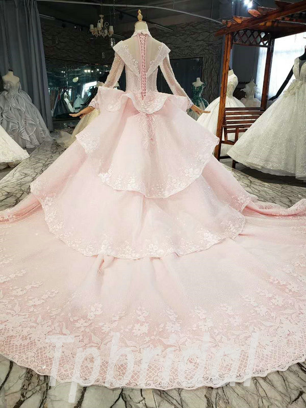 baby pink wedding dress