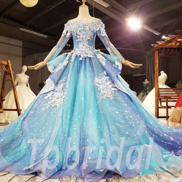 blue wedding dress 801-005