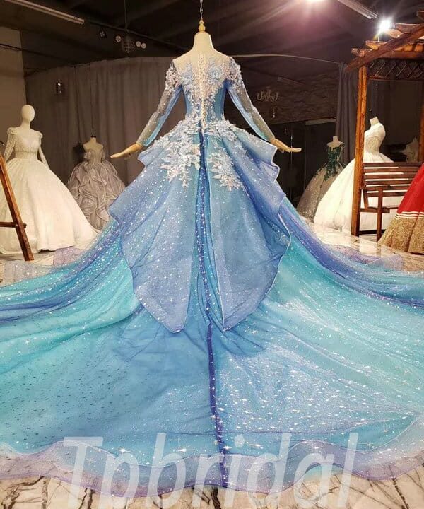 blue wedding dress 801-008