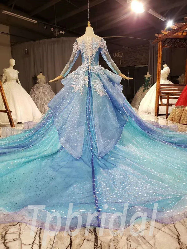 blue wedding dress 801-008