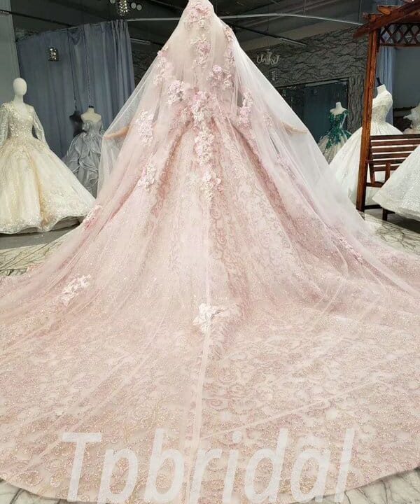 champagne pink wedding dress 797-008