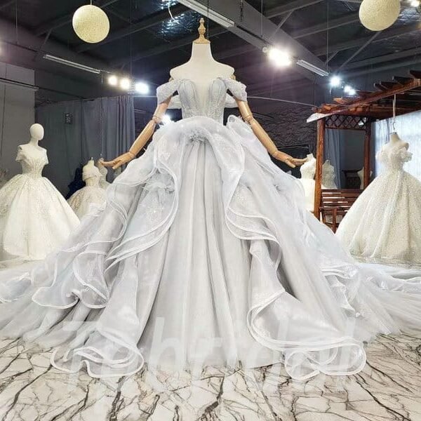 light grey prom dress 791-005