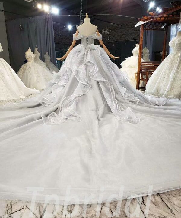 light grey prom dress 791-009