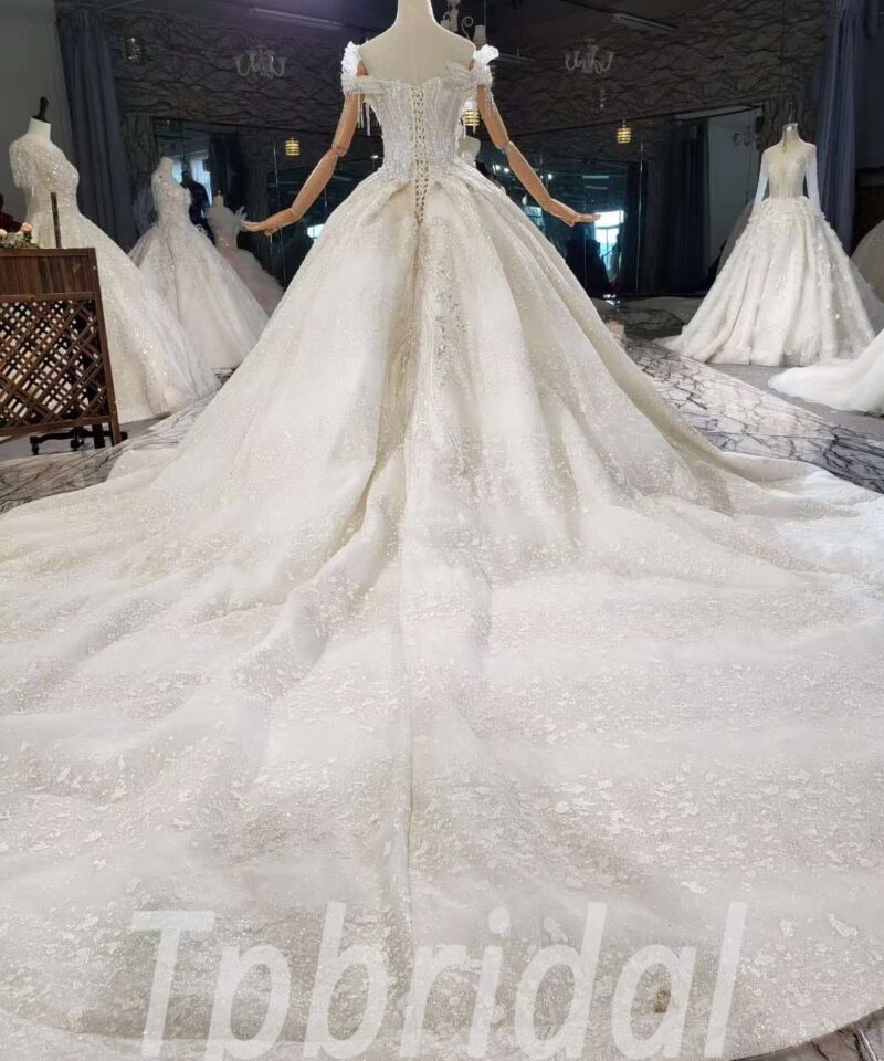 off the shoulder lace wedding dress 794-009