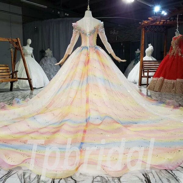 rainbow wedding dress 800-009