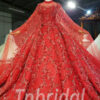 red wedding dress with cape 799-001