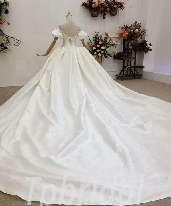 satin ball gown wedding dress 796-009