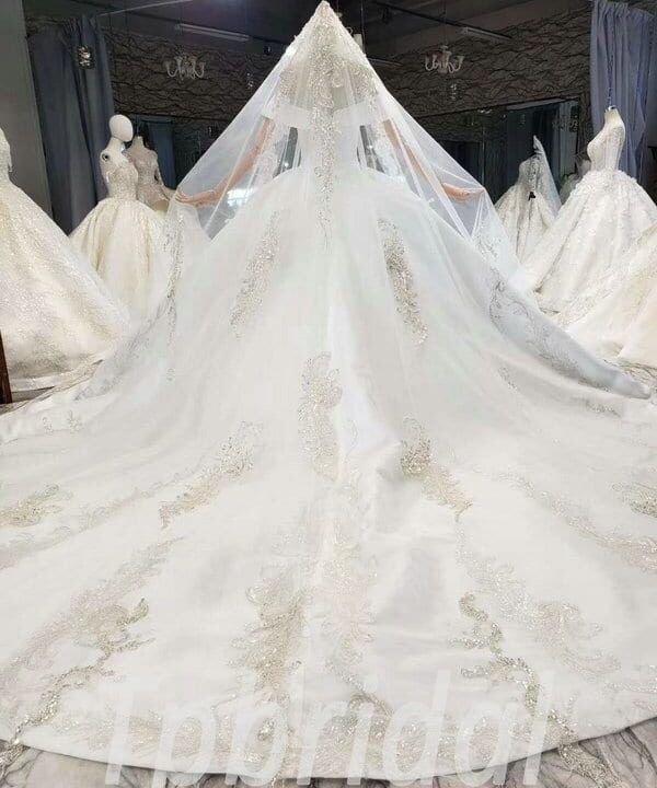 satin beaded wedding dress 793-009