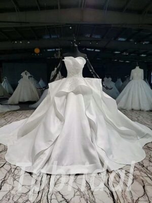 strapless satin wedding dress 795-001