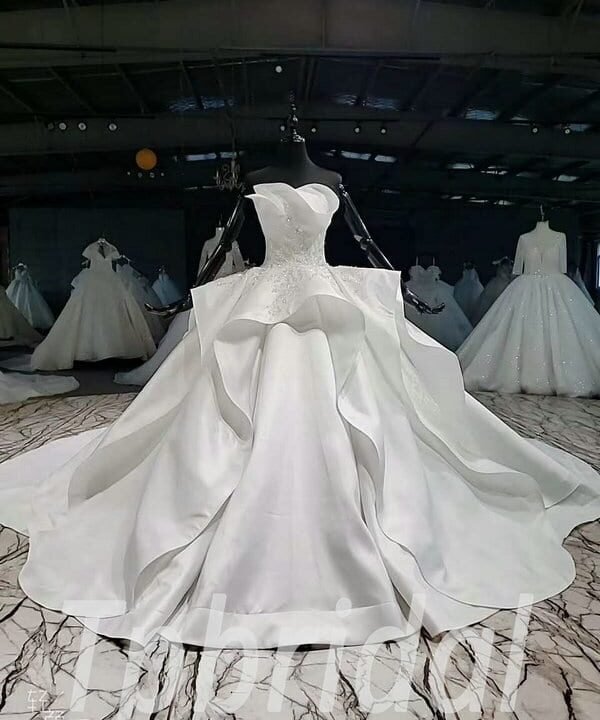 strapless satin wedding dress 795-001