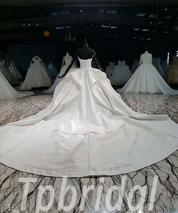 strapless satin wedding dress 795-007