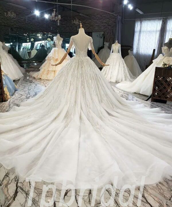 beaded ball gown wedding dress 819-008