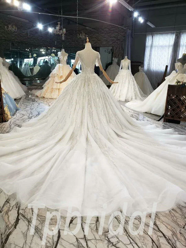 beaded ball gown wedding dress 819-008
