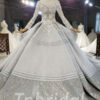 grey wedding dress with sleeves 821-001