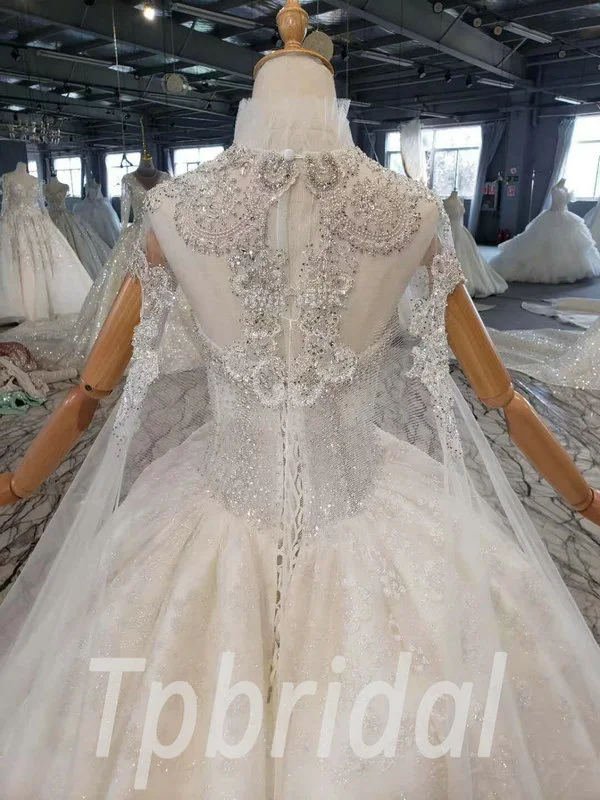 lace cape wedding dress 820-004