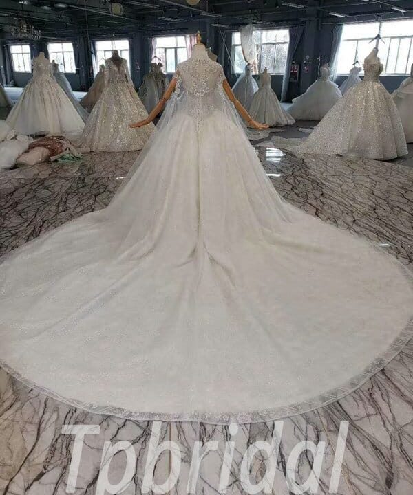 lace cape wedding dress 820-009