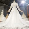 mermaid wedding dress with detachable train 808-008