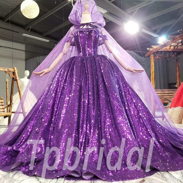 purple sparkle prom dress 806-001