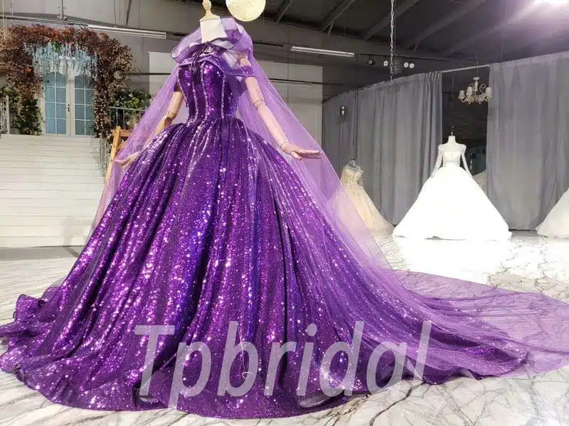purple sparkle prom dress 806-003