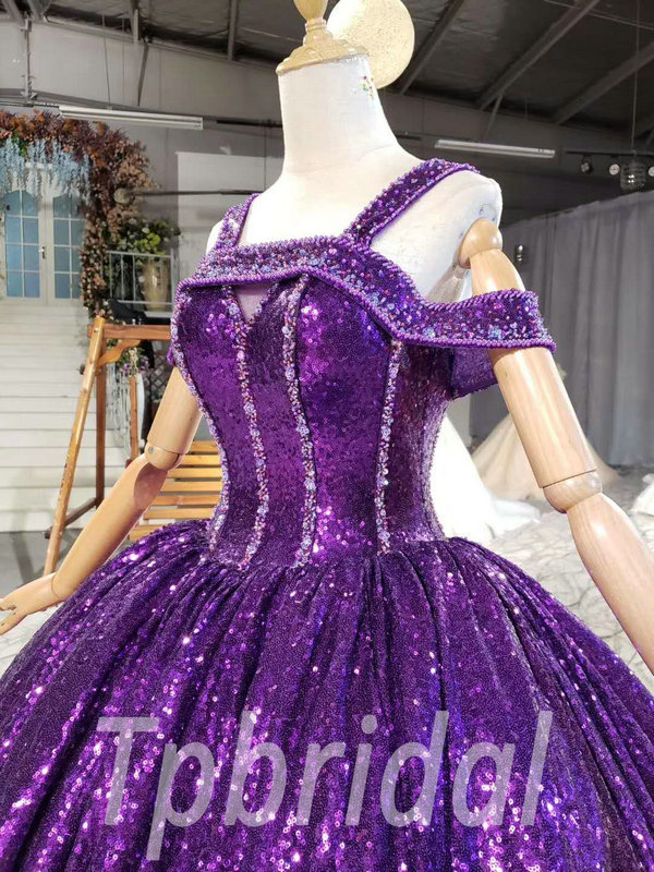 purple sparkly prom dress