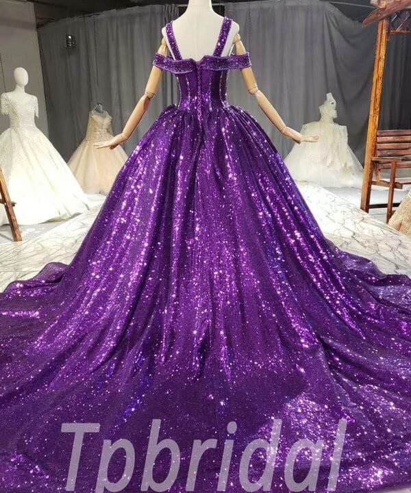 purple sparkle prom dress 806-008