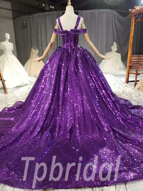 purple sparkle prom dress 806-008