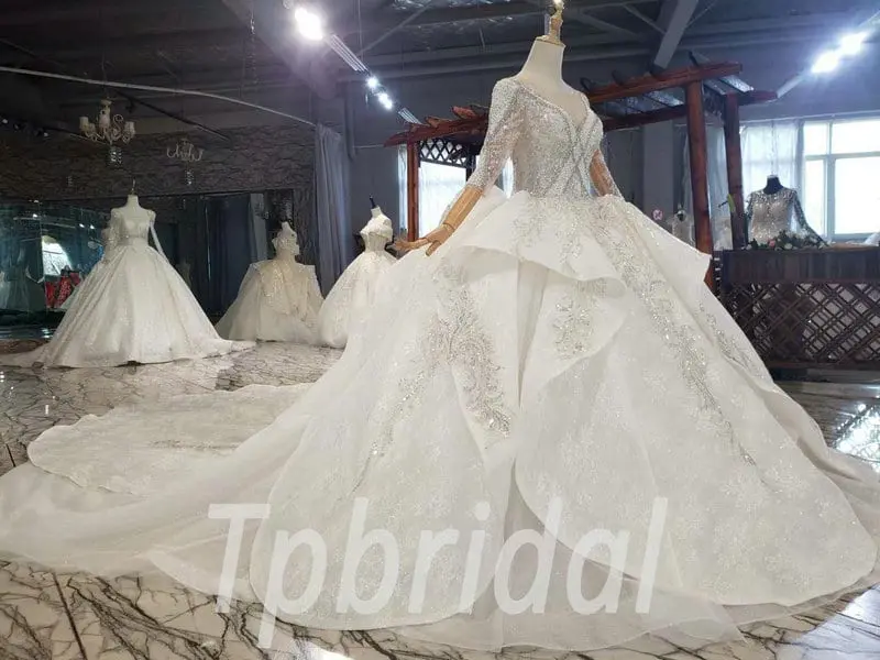 sparkle lace wedding dress 814004