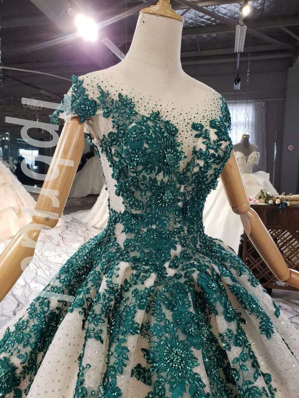 green color wedding dress