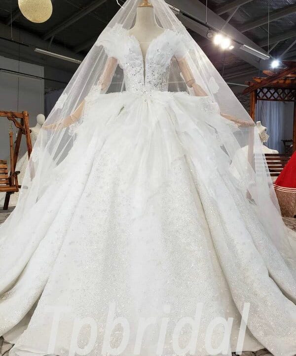 white princess wedding dress 813-002