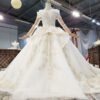 ball gown wedding dress with long train 839-003