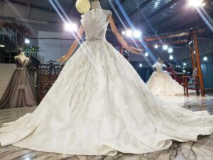 beaded lace wedding dress 841-003